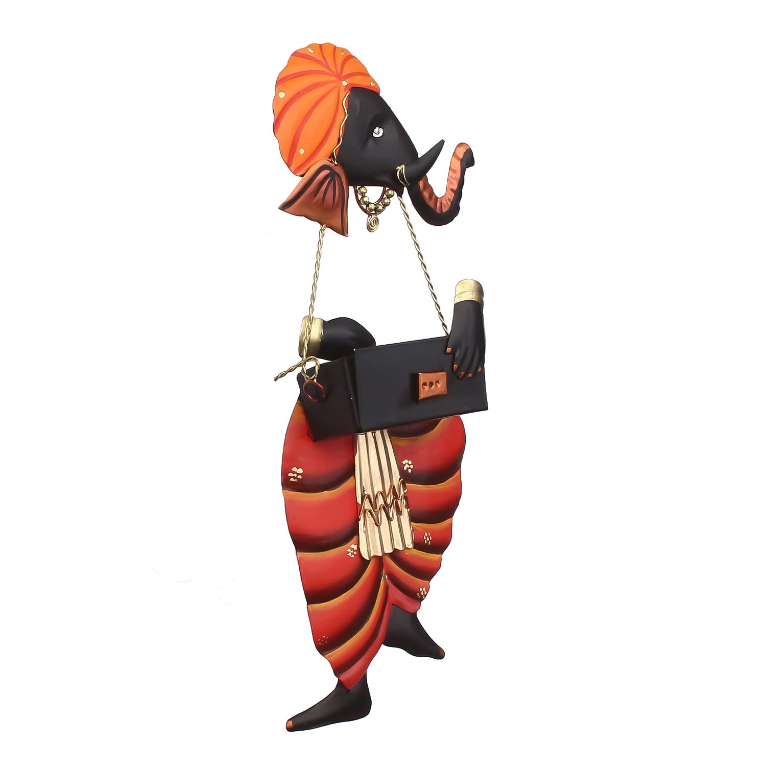 eCraftIndia Lord Ganesha Playing Harmonium Wall Hanging